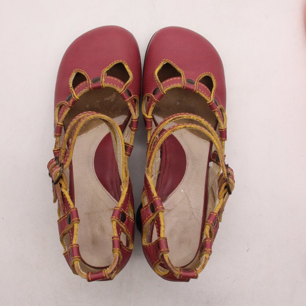 John Fluevog Pink and Black Sculpted Heel Mary Jane Pumps - Picture 9 of 13
